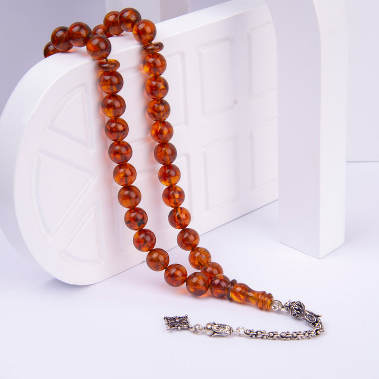 Ve Tesbih Amber Rosary with Silver Tassels 1