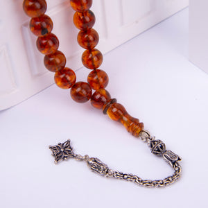 Ve Tesbih Amber Rosary with Silver Tassels 2