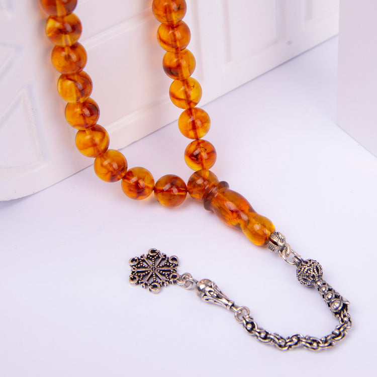 Ve Tesbih Amber Prayer Beads with Silver Tassels 2