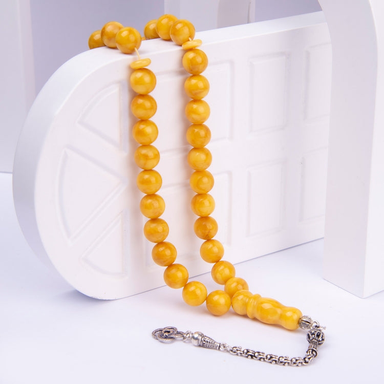 Ve Tesbih Amber Prayer Beads with Silver Tassels 1