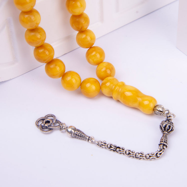 Ve Tesbih Amber Prayer Beads with Silver Tassels 2