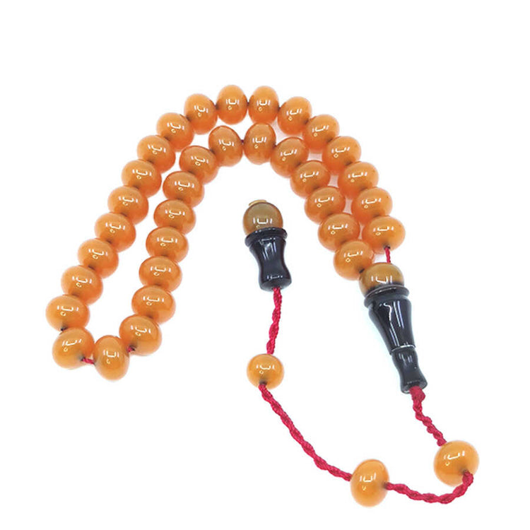 Systematic Wheel Cutting Crimping Amber prayer Beads 2