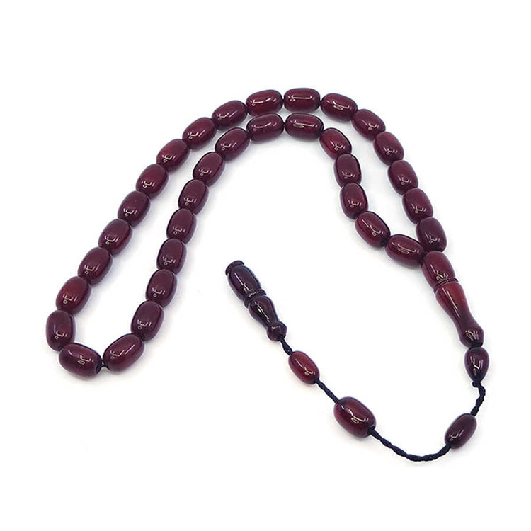 Systematic Capsule Cut and Squeezed Amber Prayer Beads 2
