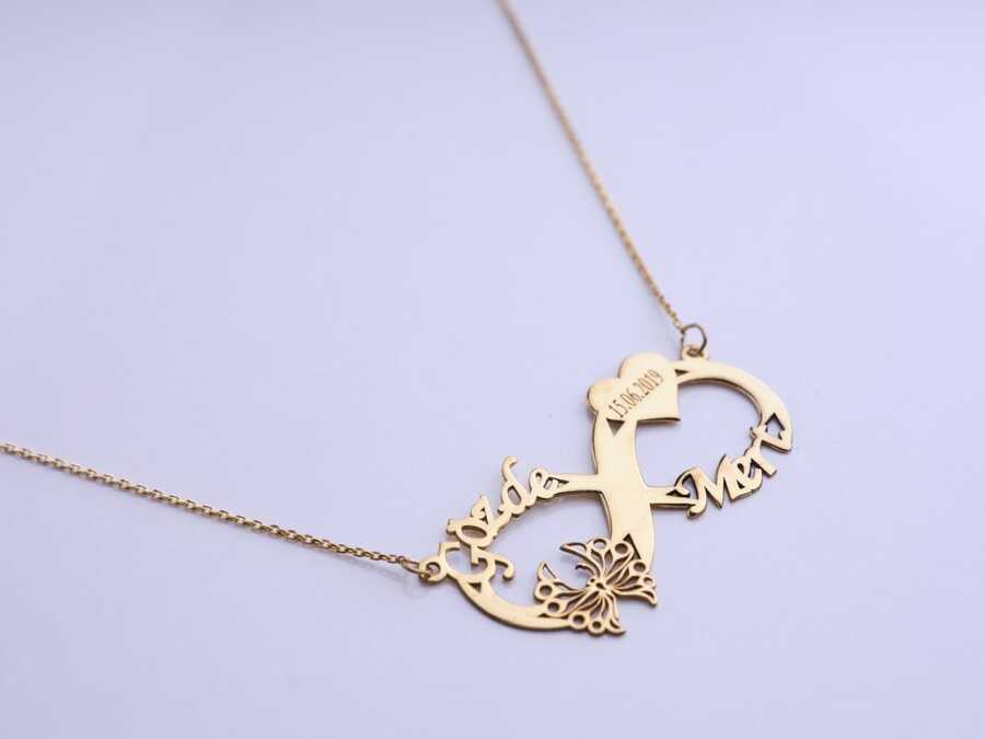 Ve Tesbih Infinity Personalized Silver Necklace 1