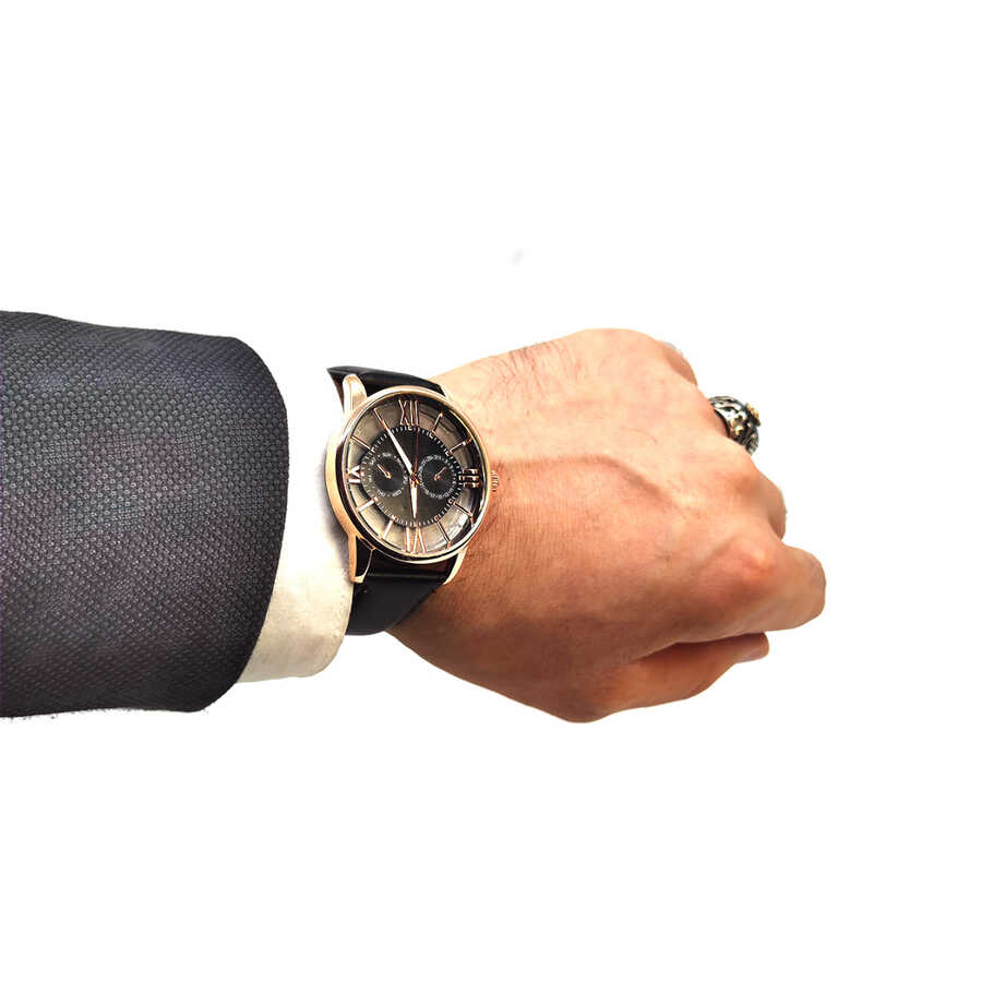 Ve Tesbih Spectrum Leather Strap Men's Wristwatch 1