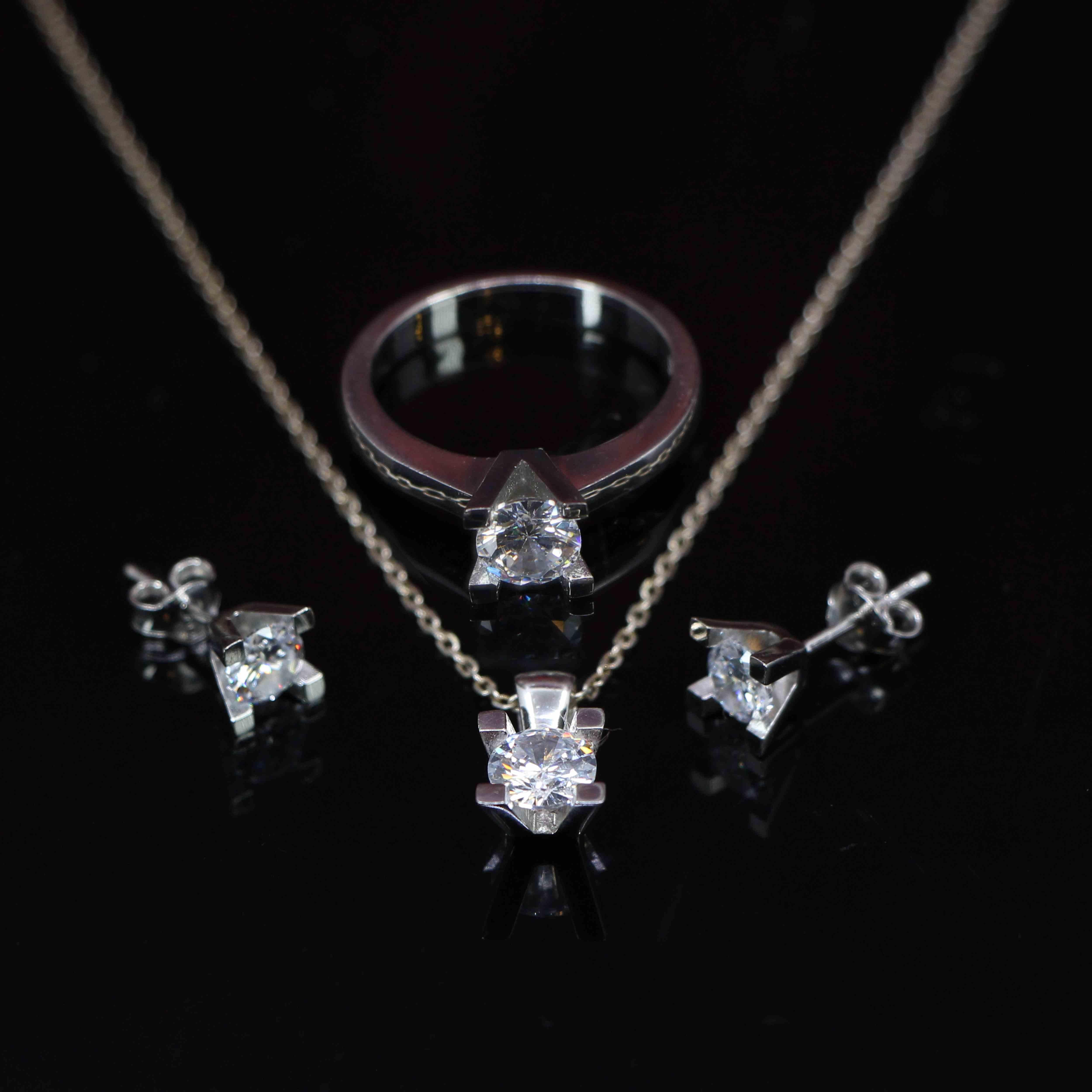 925 Sterling Silver Women's Set with Zircon Stone 6