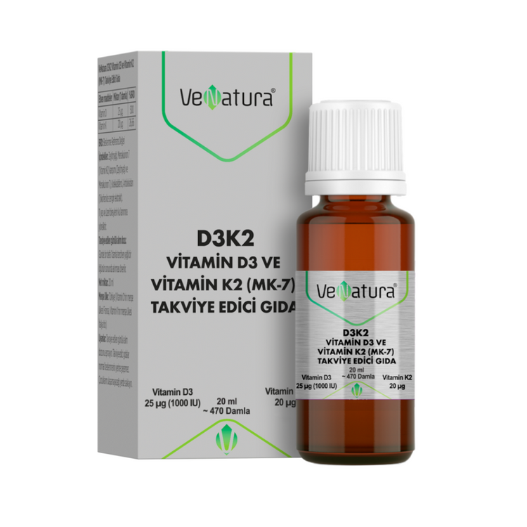 Venatura Vitamin D3 And K2 Menaquinon 7 Supplement