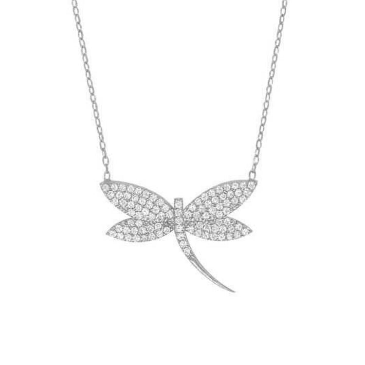 Ve Tesbih Dragonfly Silver Necklace