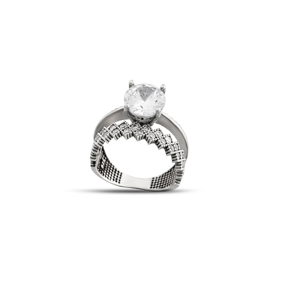 925 Sterling Silver Women's Solitaire Ring