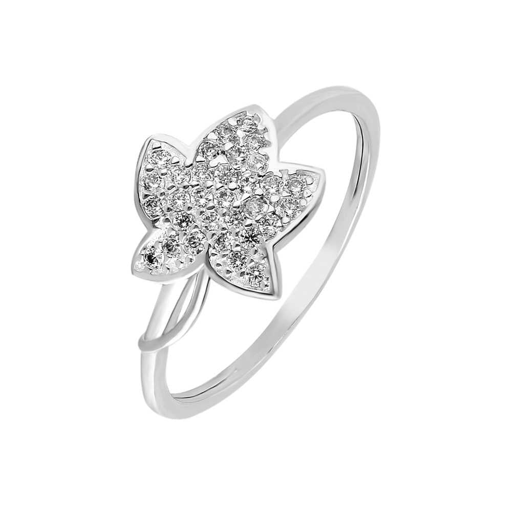 Zircon Stone Wildflower Design 925 Sterling Silver Women&#39;s Ring