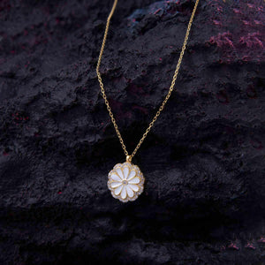 Ve Tesbih Zircon Stone Gold Silver Necklace